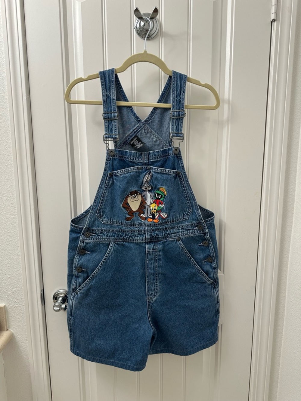 Vintage Warner Bros. Denim Overalls with Looney Tunes Patch